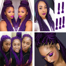 Purple Kanekalon Braiding Hair, Feed in Hair for Braids, Purple Braiding Hair 24inch 100G 5PCS, High Temperature Synthetic Fiber Braiding Hair Extensions Twist Braiding Crochet Hair Color Purple SaiDi