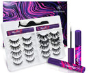 Arishine 3D 5D Magnetic Eyelashes Kit Magnetic Eyeliner For Use with Magnetic False Lashes Natural Look-No Glue Needed Arishine