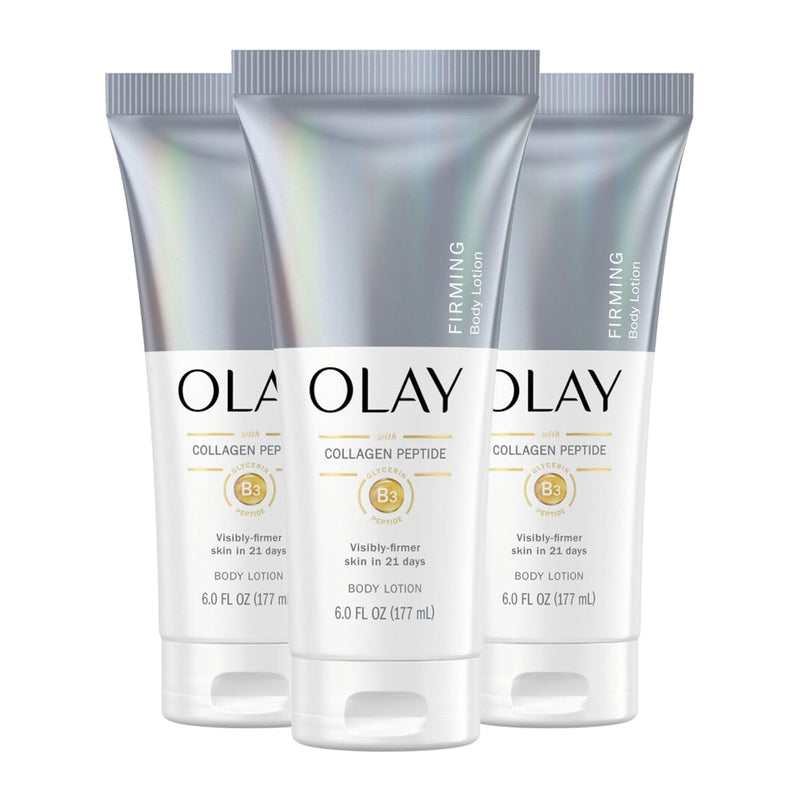 Olay Firming & Hydrating Hand and Body Lotion with Collagen, 6 fl oz Tube (Pack of 3) - Infinity Warehouse