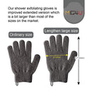 MIG4U Shower Exfoliating Scrub Gloves Medium to Heavy Bathing Gloves Body Wash Dead Skin Removal Deep Cleansing Sponge Loofah for Women and Men 1 Pair Gray MIG4U