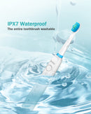 Initio Electric Toothbrush with Smart Timer, 5 Modes, 3 Dupont Bristles, 40,000 VPM Motor, Whitening Power Rechargeable Toothbrush for Adults and Kids (White) Initio