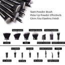Zoreya Makeup Brushes 15Pcs Makeup Brush Set Premium Synthetic Kabuki Brush Cosmetics Foundation Concealers Powder Blush Blending Face Eye Shadows Black Brush Sets ZOREYA