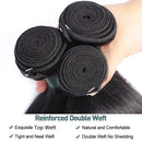 Human Hair Bundles Straight 3 Bundles 18 20 22 Inch Hair Weave Human Hair Straight Bundles100% Unprocessed Virgin Hair Straight Human Hair Bundles Natural Black for Women Seekomi