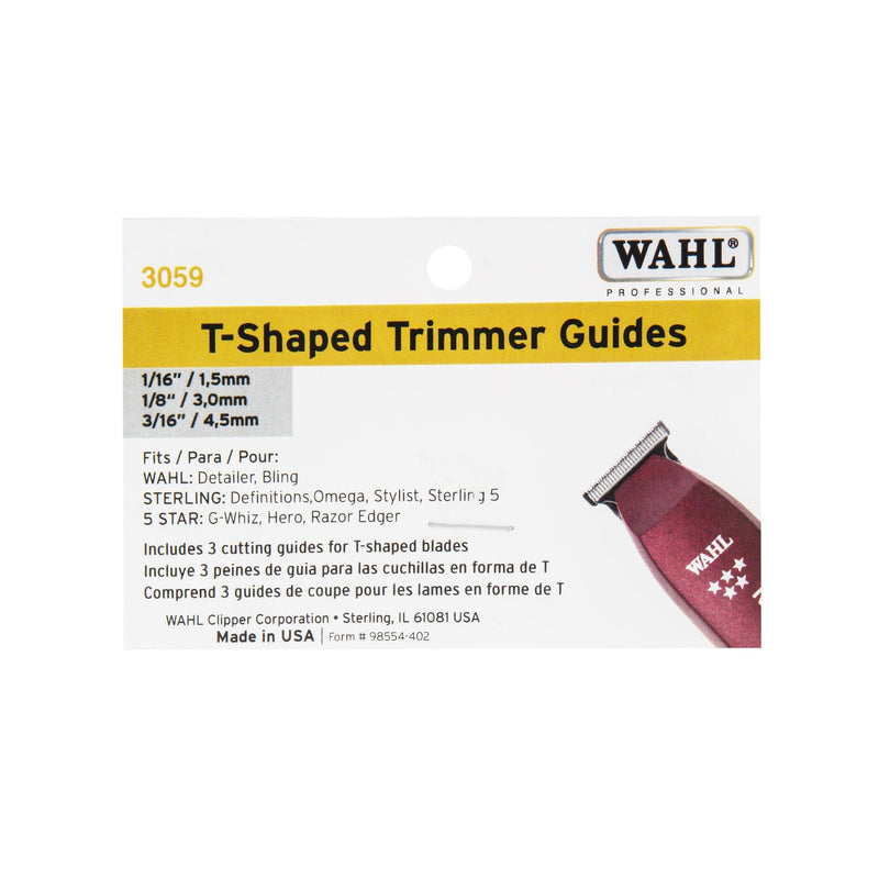 Wahl Professional T Blade Trimmer Guide Set (#1/2, #1, and #1 1/2) Great for Professional Stylists and Barbers - Model 3059 Guides Measure 1/16”, 1/8”, and 3/16”