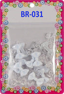 Tara Girls Self Hinge Plastic Bow Hair Barrettes 20 Pieces Selection (Clear White) Tara