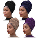 4 Pieces Stretch Head Wrap Hair Scarf Headband Jersey Turban Knit Headwraps Urban Hair Wrap Solid Color Ultra Soft Extra Long Breathable Tie for Women YMHPRIDE Store