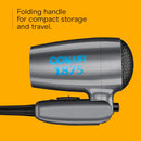 Conair Travel Hair Dryer with Dual Voltage, 1875W Compact Blow Dryer with Folding Handle, Gray Infinity Warehouse