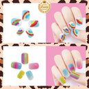 128 Pcs Fake Nails for Kids Stick on Nails for Little Girls Pre Glue Children Press On Nails Kit for Ages 7-12 Glue on Nails Toddlers Child Party Gift TMLECE TM