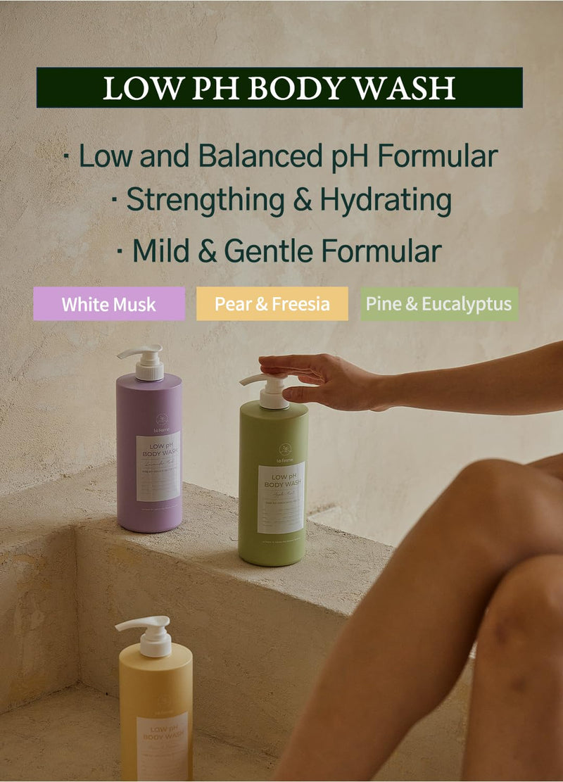 laferme Low pH balanced Gentle Korean Body Wash with Natural & Organic Ingredients, Hypoallergenic for Sensitive Skin, Moisturizing & Hydrating for Dry Skin, For Women & Men, 33 Fl Oz, Apple Mint Infinity Warehouse