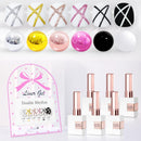 Double Rhythm 6 Pcs 15 ML Gel Polish Set Same Color Same Bottle Soak Off Gel Polish Kit Nail Art Manicure Salon DIY at Home for Women (Jelly Burgundy Red Glitter Silver -T6-56) Infinity Warehouse