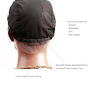 Bella Hair Breathable Lace Front Wig Cap for Making Wigs with Adjustable Straps and Combs Swiss Lace Black Medium Size Bella Hair Store