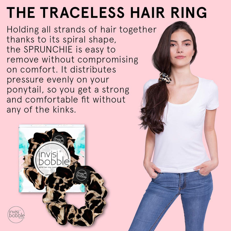 invisibobble Sprunchie Spiral Hair Ring - Purrfection - Scrunchie Stylish Bracelet, Strong Elastic Grip Coil Accessories for Women - Gentle for Girls Teens and Thick Hair invisibobble