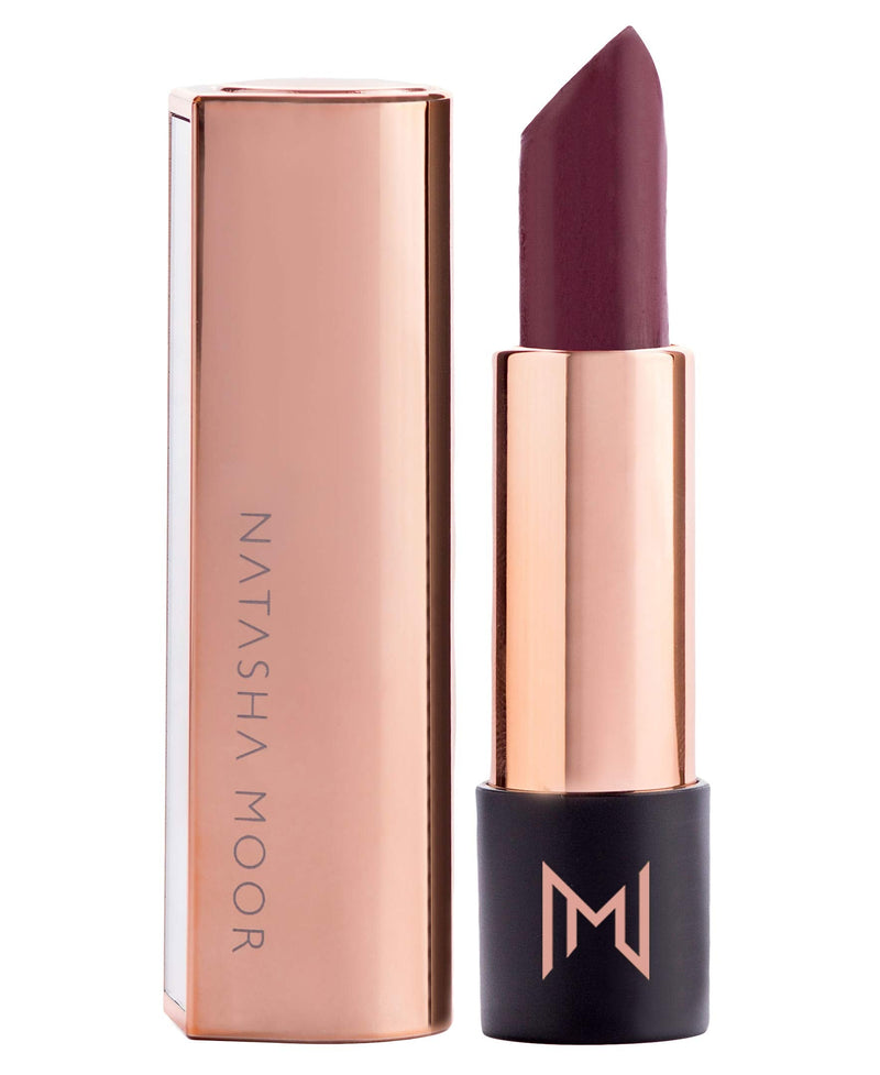 Natasha Moor Makeup Matte Lipstick - Nonstick Lip Stain for Semi Matte Finish, Creamy, Hydrating formula, Highly Pigmented, Best Lip Stick for Women, Cruelty Free | SILK SUEDE Deep Purple & Maroon Lipstick (Indestructible) NATASHA MOOR
