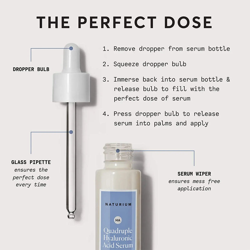 Quadruple Hyaluronic Acid Serum 5% - 1 oz, Deep Hydration, Extra Moisturizing, Anti-Wrinkle Concentrated Facial Serum with Pure Hyaluronic Acid At Four Molecular Weight Levels by Naturium Naturium Store