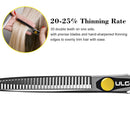Professional Hair Thinning Scissors 6.5 Inches ULG Blending Teeth Shears Texturizing Haircut Scissors Japanese Stainless Steel with Adjustable Tension Screw for Salon Barber Hairdresser ULG