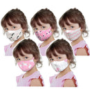 Kids Reusable Washable Face Bandanas Protective Covering For Children 4 Pieces Set (Girl 5 Set Face Cover) Burro