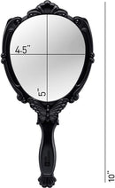 Probeautify Decorative Hand Held Mirror - Beautifully Butterfly Design Hand Mirrors with Handle - Lightweight Mirror - 180 Degrees Full Folding Portable Mirror - Travel Makeup Mirror (Black) PROBEAUTIFY