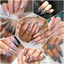 Modelones Poly Nail Gel Kit Enhancement Nude Gray Glitter Nail Extension Gel Kit Christmas New Year Gift with Slip Solution Trial Professional Technician All-in-One French Kit modelones
