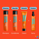 Matrix Mega Sleek Blow Down Smoothing Leave-In Cream - Smooths Hair, Detangles, & Tames Frizz, Heat Protectant, For Dry, Damaged & Frizzy Hair, 5.1 Fl Oz Infinity Warehouse