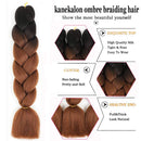 Ombre Kanekalon Braiding Hair 5 Pack Ombre Jumbo Braiding Hair Extensions 24 Inch Jumbo Braid Synthetic Hair for Braiding (5 pack, Black-Dark brown) Angels Beauty