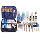 Travel Makeup Bag Large Cosmetic Bag Make up Case Organizer for Women and Girls (Blue Galaxy) Narwey