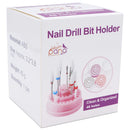 PANA Nail Drill Bit Holder Stand Display Organizer- Dust Proof Storage Container Box Case Tools for Home Use or Nail Salon - (48 Holes, Pink) PANA