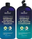 First Botany, Peppermint Rosemary Hair Regrowth and Anti Hair Loss Shampoo and Conditioner Set - Daily Hydrating, Detoxifying, Volumizing Shampoo and Fights Dandruff For Men and Women 16 fl oz x 2 Infinity Warehouse