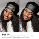 Lace Wig Wrap for Black Hair, 55x4 inches Edge Warp Using Both Sides for Lace Frontal Wigs, Stain Edge Laying Scarf Soft Women's Stain Headband for Yoga, Makeup, Facial, Sport (Black) LEEONS