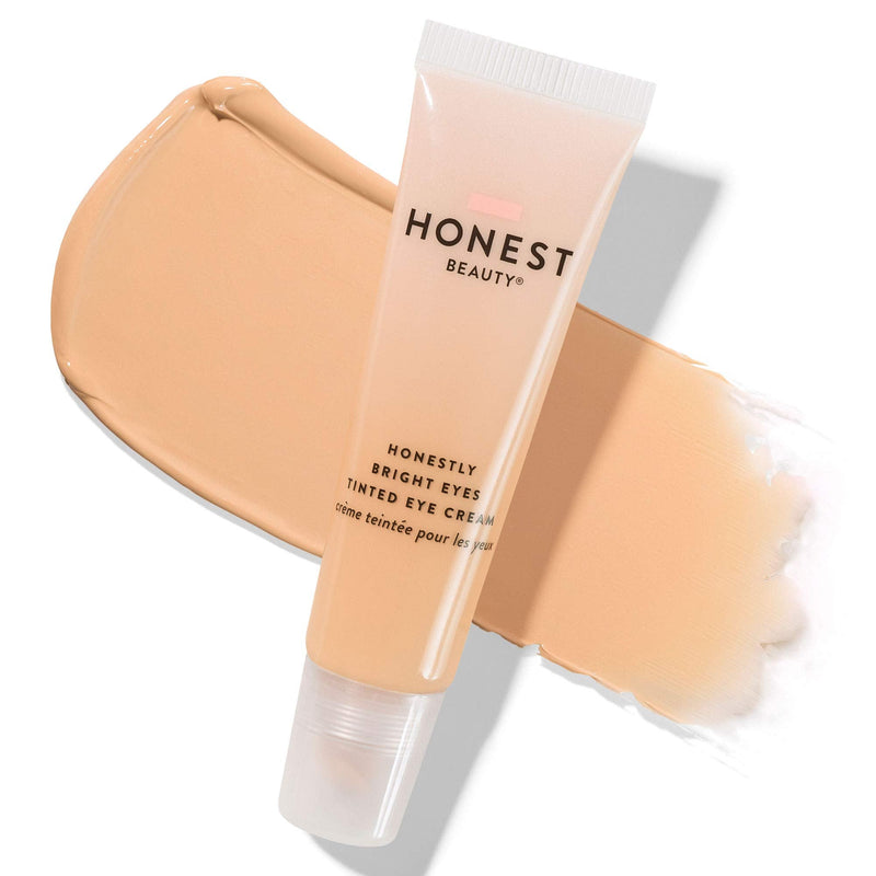 Honest Beauty Honestly Bright Eyes Tinted Eye Cream, Sandstone with Hyaluronic Acid + Squalene| EWG Certified + Dermatologist Tested & Vegan + Cruelty Free | 0.5 fl. oz. Honest Beauty