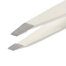 Regine Switzerland Slant Tweezer - Handmade in Switzerland - Professional Eyebrow & Facial Hair Remover - Etched Interior Grabs Hair from The Root - Perfectly Aligned Tips - Stainless Steel, White Regine Switzerland Store