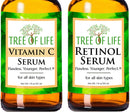 NEW LOOK | Tree of Life Vitamin C Brightening Serum and Retinol Firming Serum, Turn Back Time Facial Serum Duo, Glowing & Revitalizing Skin, 2 Count x 1 Fl Oz Tree of Life Beauty