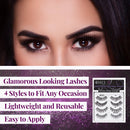 Ardell"Best Of" Glamour Variety Pack of False Eyelashes, 4 Pairs of Glamorous Fake Eyelashes Ardell