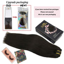 GOO GOO Dark Brown Hair Extensions Clip in Human Hair Straight Thick 7pcs 120g Human Hair Extensions Clip in Remy Hair Extensions 16 Inch GOO GOO Store