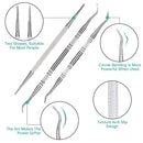 3-Pack Ingrown Toenail File And Lifters, 100% Professional Surgical Stainless Steel Ingrown Toenail Tool -Safe Nail Cleaning Treatment Pedicure Tools Kit Under Sidewall Cleaner Pain Relief Accessories POLKASTORE