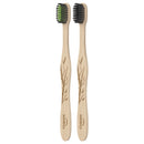 Colgate Charcoal Bamboo Toothbrushes, Eco Friendly Natural Bamboo Handle, Soft, 4 Count Colgate