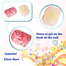 96 Pcs Kids Fake Nails Press on Nails for Girls Pre-glue Full Cover Short False Nails Children Nails Lovely Gift for Children(Refreshing and Cute) JANYUN