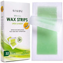 Avashine Wax Strips for Arms, Legs, Underarm Hair, Eyebrow, Bikini, and Brazilian Hair Removal Contains, Green, 32 Strips Avashine