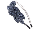 Alilang 1920s Blue Beaded Leaf Flapper Headband Alilang