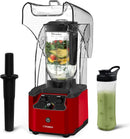 Commercial Quiet Blender, 2200 Watt Professional Countertop Blender with 80oz Pitcher, Built-in Pulse & 15-speeds Control, Smoothie Blender for Commercial and Home, K90 Red Infinity Warehouse