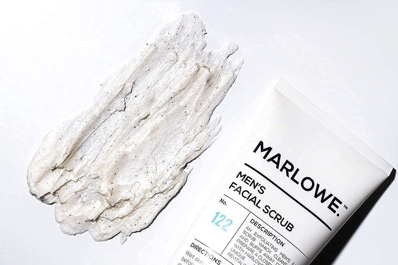 MARLOWE. No. 123 Men's Facial Moisturizer and No. 122 Men's Facial Scrub Skincare Pack | Exfoliating Face Wash and Lightweight Daily Face Cream | Suitable for Dry and Oily Skin | Natural Ingredients MARLOWE. M BLEND