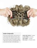 ROSEBUD Chignon Hairpiece Curly Bun Extensions Scrunchie Updo Hair Pieces Synthetic Combs in Messy Bun Hair Piece for Women Rose bud