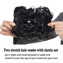 Messy Bun Hair Piece with Combs Clip in Bun Scrunchie Juva Bun Dish Fluffy Wavy Hair Updo Easy Stretch Big Chignon Short Ponytail Hairpiece for Women Dark Black Benehair Store