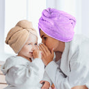 INNELO 3 Pack Microfiber Hair Towel Wrap for Women, Hair Drying Towels Turban with Buttons, Super Anti Frizz Absorbent & Soft Drying Hair Wraps For Curly, Long & Thick Hair(Purple Blue Coffee) INNELO