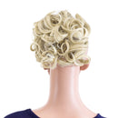 SWACC Short Messy Curly Dish Hair Bun Extension Easy Stretch hair Combs Clip in Ponytail Extension Scrunchie Chignon Tray Ponytail Hairpieces (Beige/Blonde Mixed-24T613