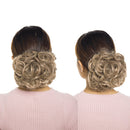 Messy Bun Hair Piece with Combs Clip in Bun Scrunchie Juva Bun Dish Fluffy Wavy Hair Updo Easy Stretch Big Chignon Short Ponytail Hairpiece for Women sandy Brown & Bleach Blonde Benehair