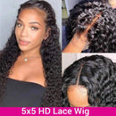 UNice Hair 5x5 HD Lace Closure Wig Human Hair for Black Women, 10A Brazilian Virgin Hair Jerry Curly Transparent Lace Closure Wigs Pre Plucked with Baby Hair 180% Density 20 inch UNICE Store