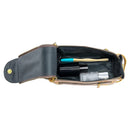 KOMALC Premium Buffalo Leather Unisex Toiletry Bag Travel Dopp Kit (Distressed Orange Tan) KomalC