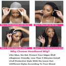 Water Wave Headband Human Hair Wigs No Lace Front Wigs for Black Women 9A Brazilian Virgin Hair Curly Wig Natural Hairline Glueless Wig Headbands Machine Made Wigs Full Hair Easy To Wear Wig vallbest Store