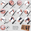 FAMILIFE Manicure Set, Professional Manicure Kit Nail Clippers Set 13pcs Stainless Steel Pedicure Tools Kit Grooming Kit with Portable Brown Leather Travel Case for Women Girl Men FAMILIFE Store