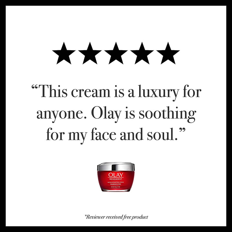 Olay Regenerist Micro-Sculpting Cream Face Moisturizer with Hyaluronic Acid, Niacinamide & Vitamin B3+, Fragrance-Free, 1.7 Ounce + Whip Face Moisturizer Travel/Trial Size Gift Set Olay